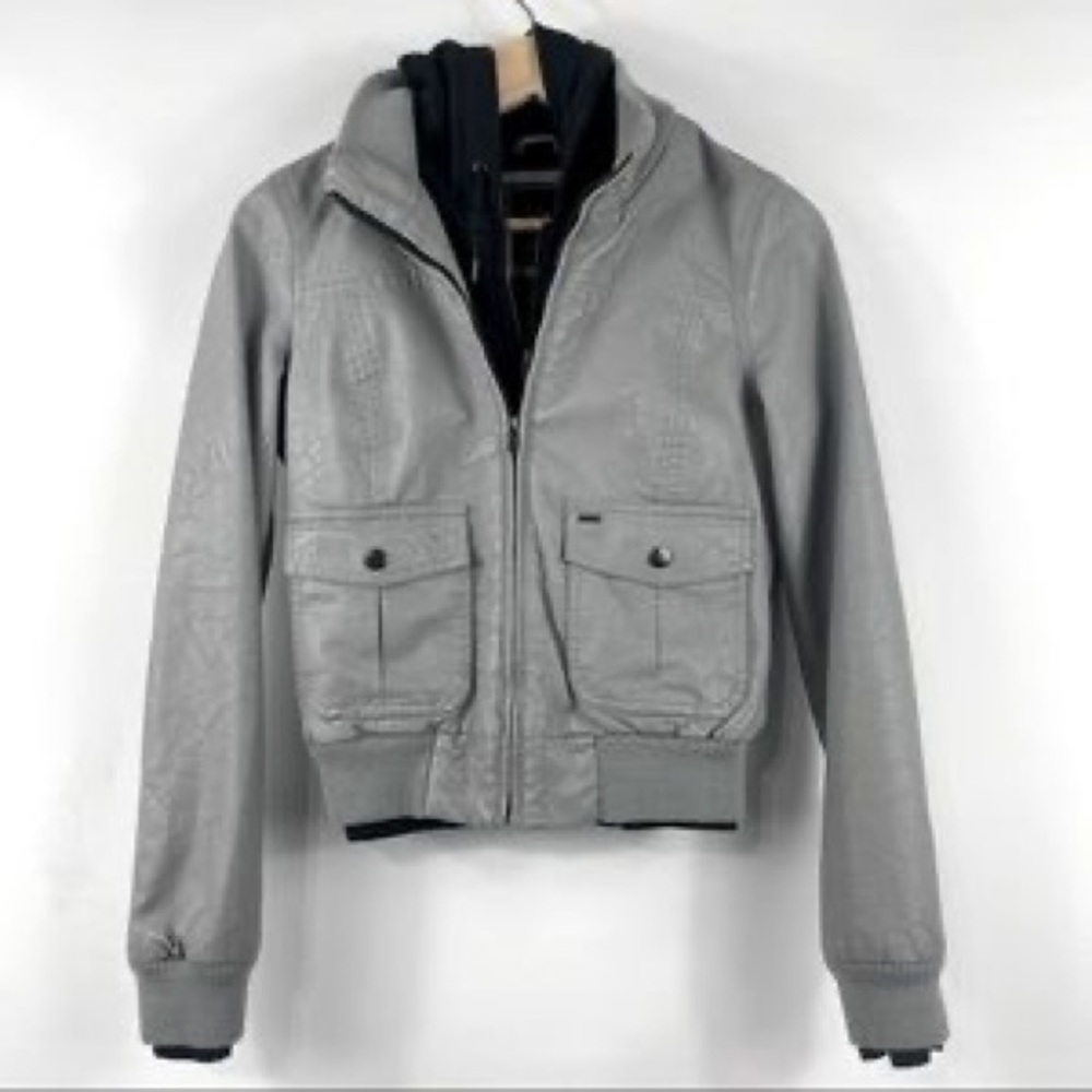 OBEY Grey leather jacket